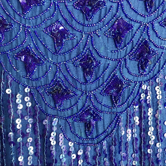 Vintage silk crepe beaded crop. - Picture 3 of 6